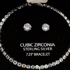 🆕 NWT Sterling Silver CZ Bracelet 7.25"